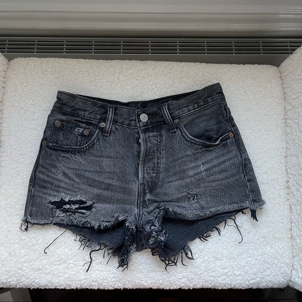 Distressed Levi’s Denim Shorts
